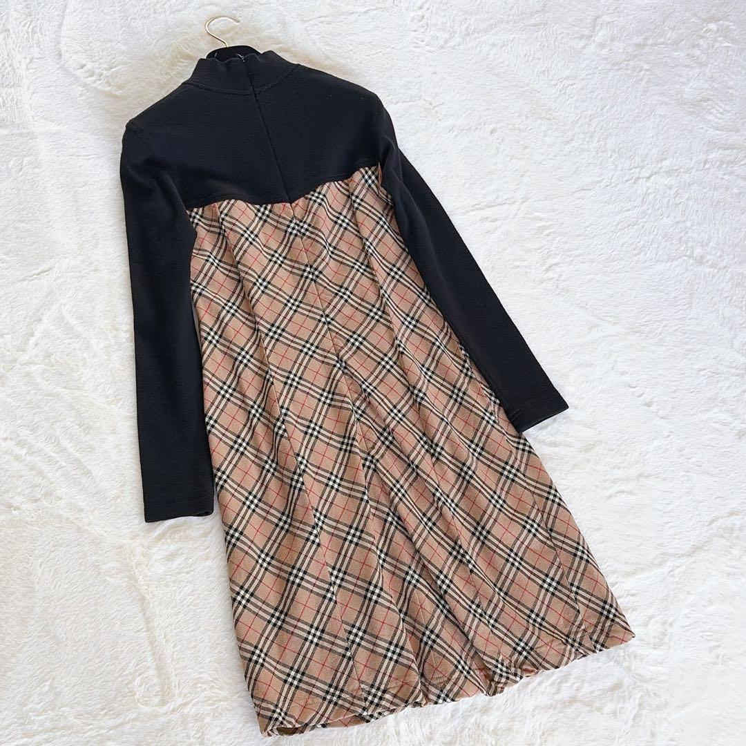 【バーバリーズブルーレーベル】アシメタートル ドッキングワンピース ノバチェック