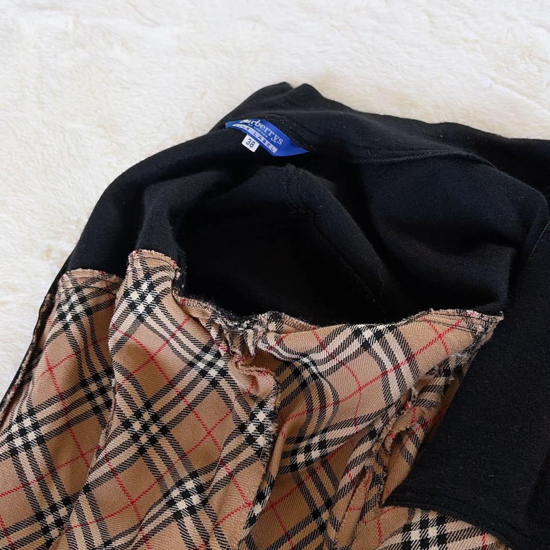 【バーバリーズブルーレーベル】アシメタートル ドッキングワンピース ノバチェック