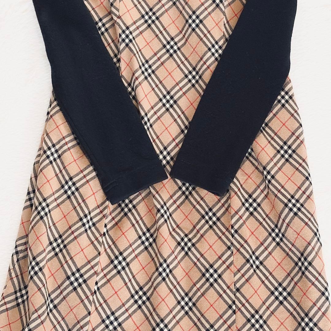 【バーバリーズブルーレーベル】アシメタートル ドッキングワンピース ノバチェック