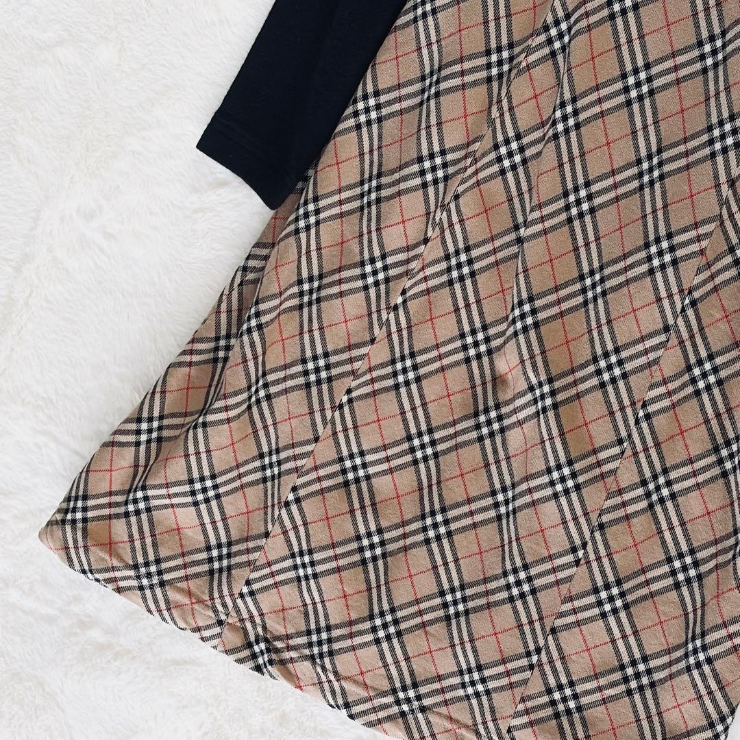 【バーバリーズブルーレーベル】アシメタートル ドッキングワンピース ノバチェック