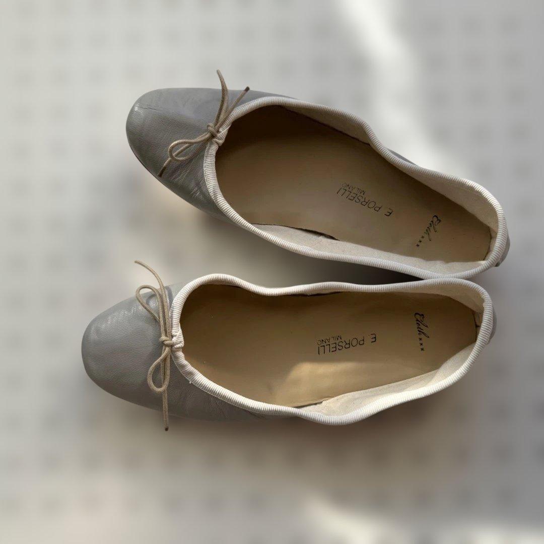 美品ポルセリ バレエシューズ グレー 36 - メルカリ