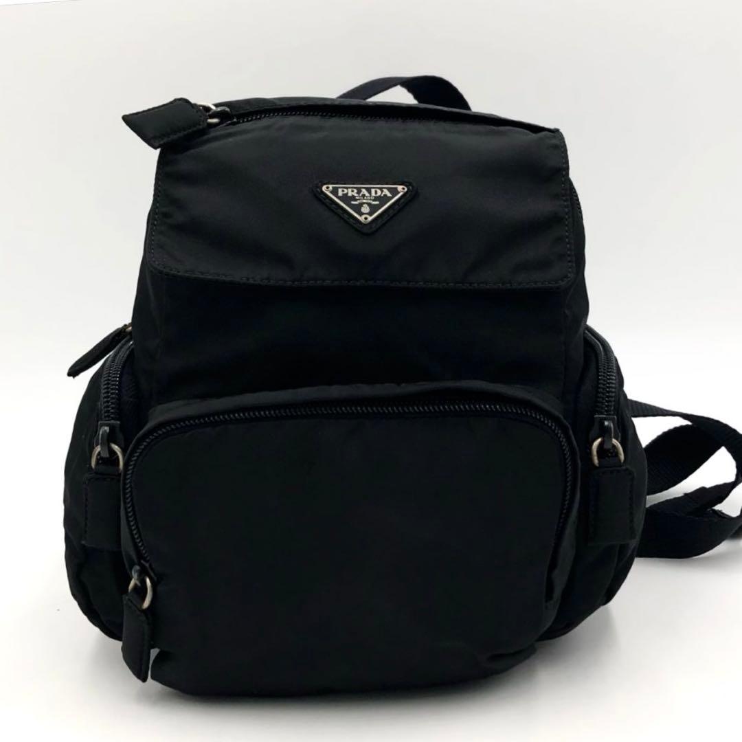 【極上美品✨】プラダ ミニ リュック バッグパック ナイロン 三角プレート