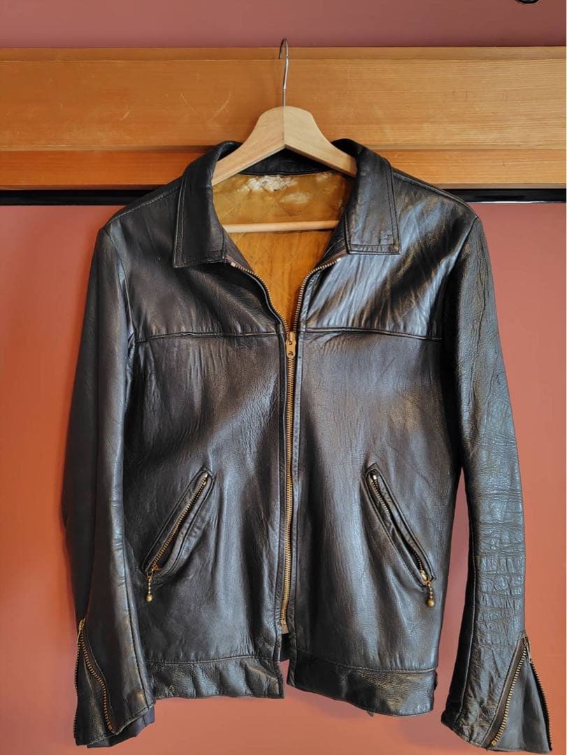 ビンテージ　ロンジャン　シングル　レザー