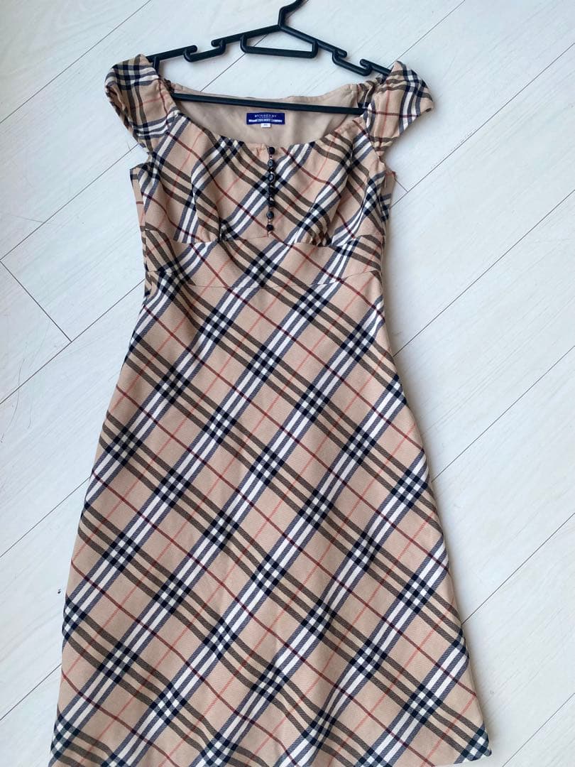 Burberry バーバリーブルーレーベル ノバチェック上品ワンピ　定価5.8万