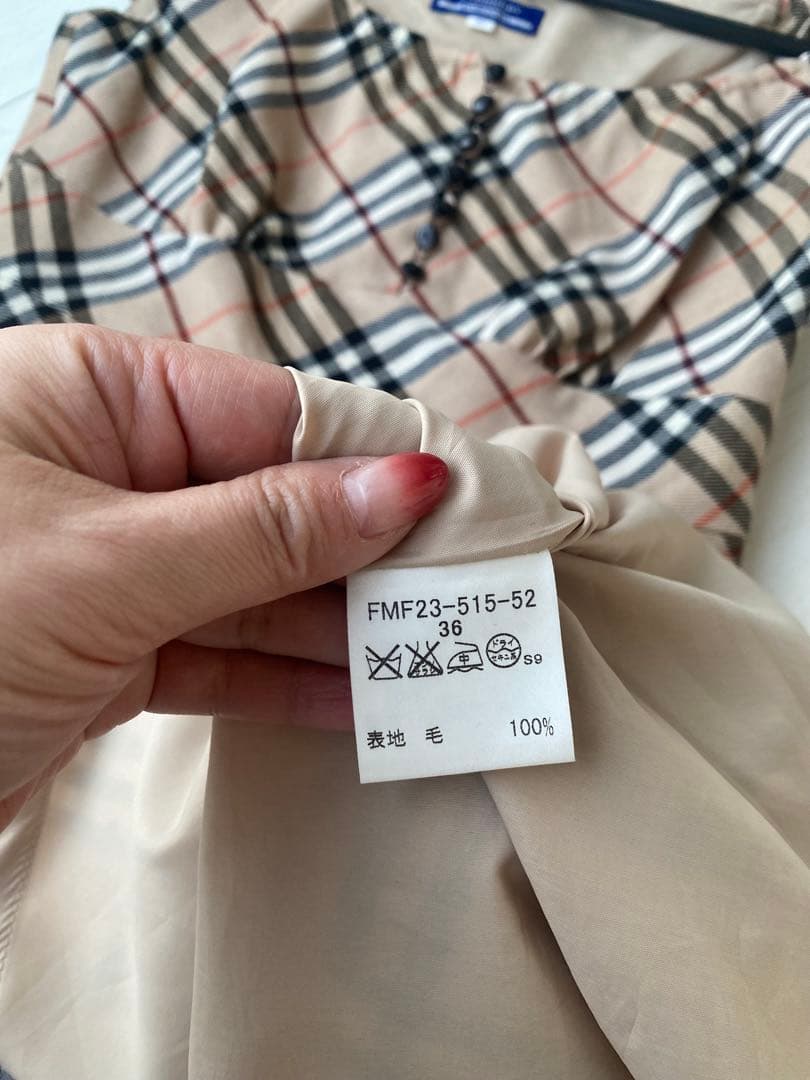Burberry バーバリーブルーレーベル ノバチェック上品ワンピ　定価5.8万