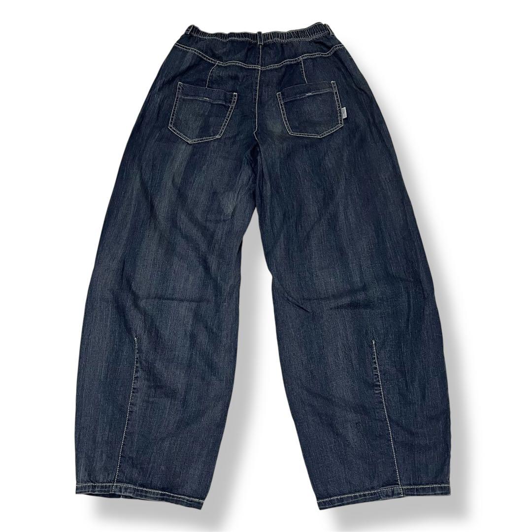 新品未使用✨ayaneアヤン ダンガリーバレルレッグワイドパンツ デニム 38