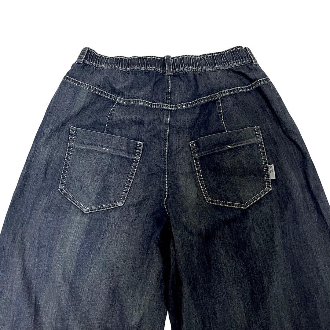 新品未使用✨ayaneアヤン ダンガリーバレルレッグワイドパンツ デニム 38