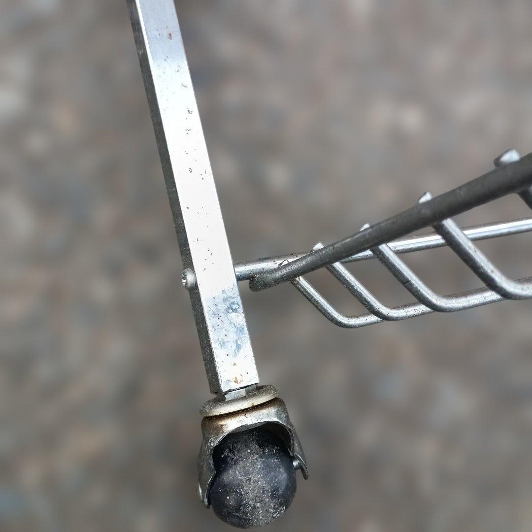 ４７０３）昭和レトロ　ワイエスのキッチンワゴン 格子模様　高圧メラミン