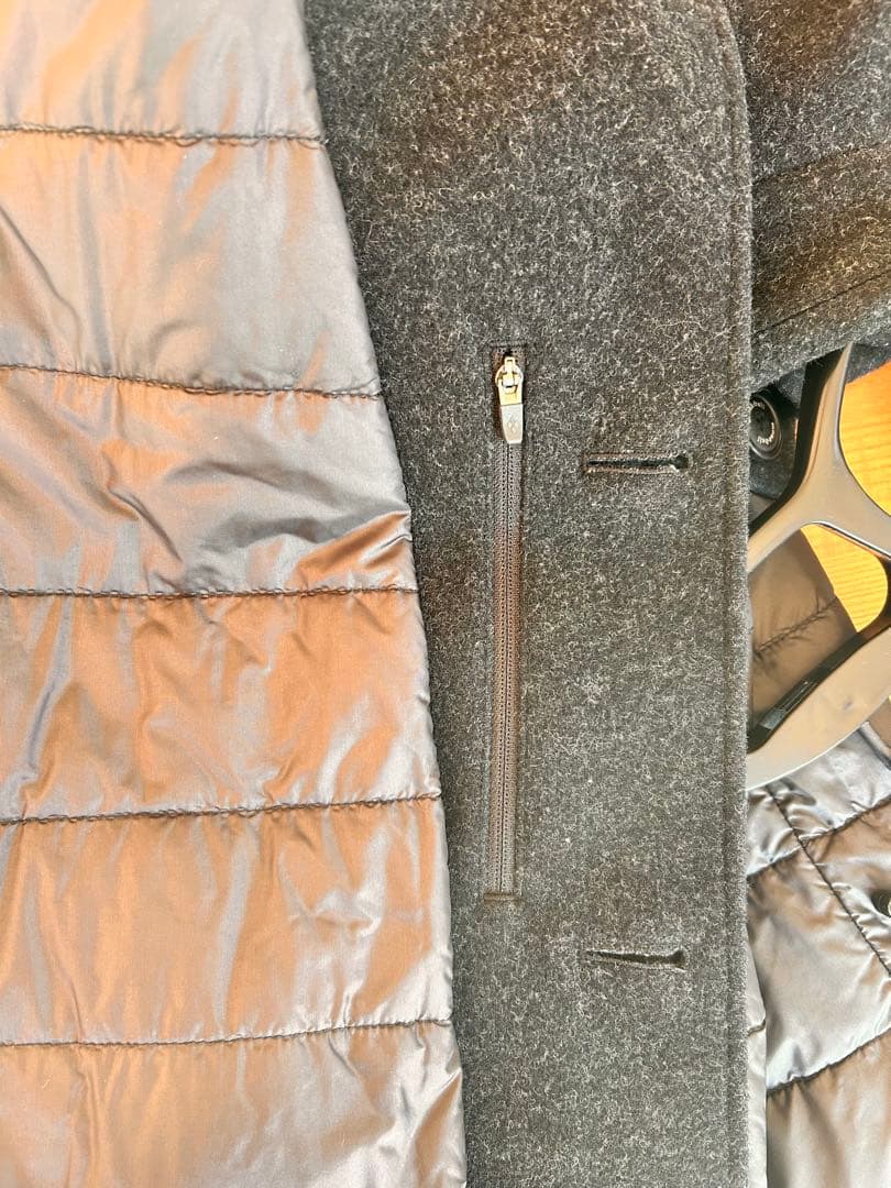 【美品】mont-bell ウールビジネスコート／キルティング裏地・高保温仕様