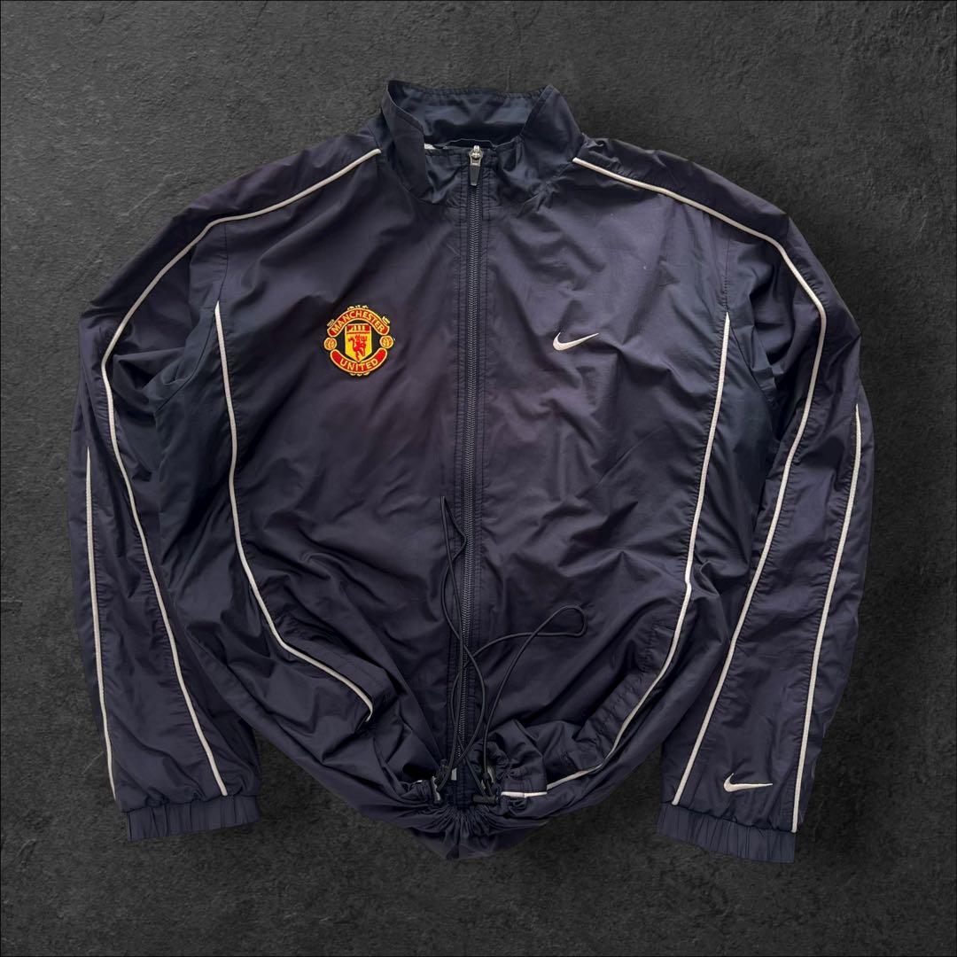 00s nike マンチェスターU 短丈 ドローコード ナイロンジャケット M