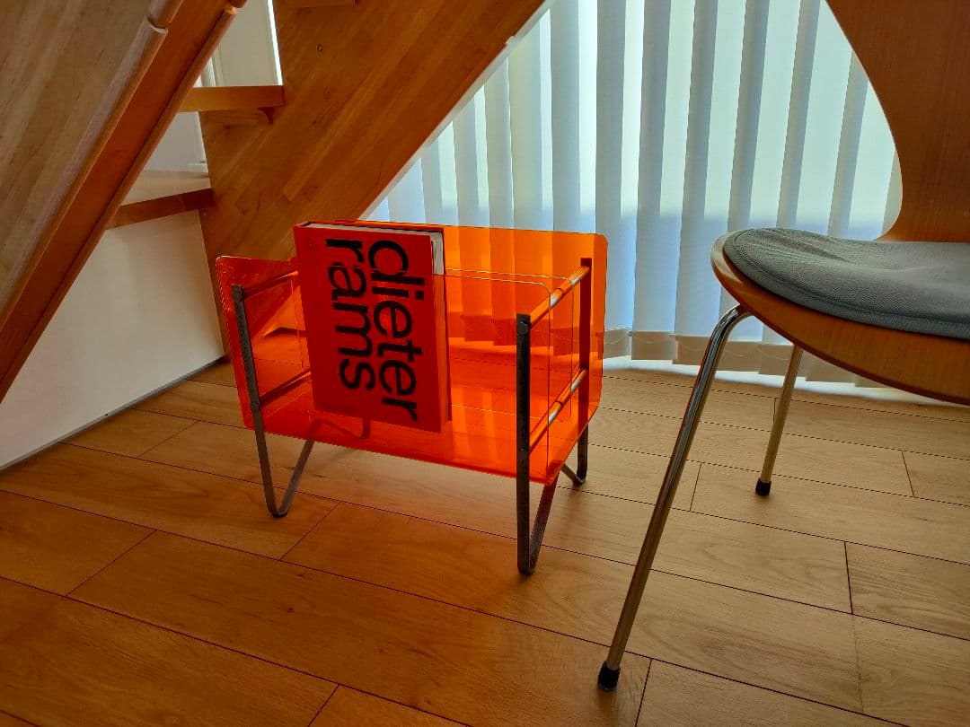 オレンジ アクリル マガジンラック ミッドセンチュリー レトロ