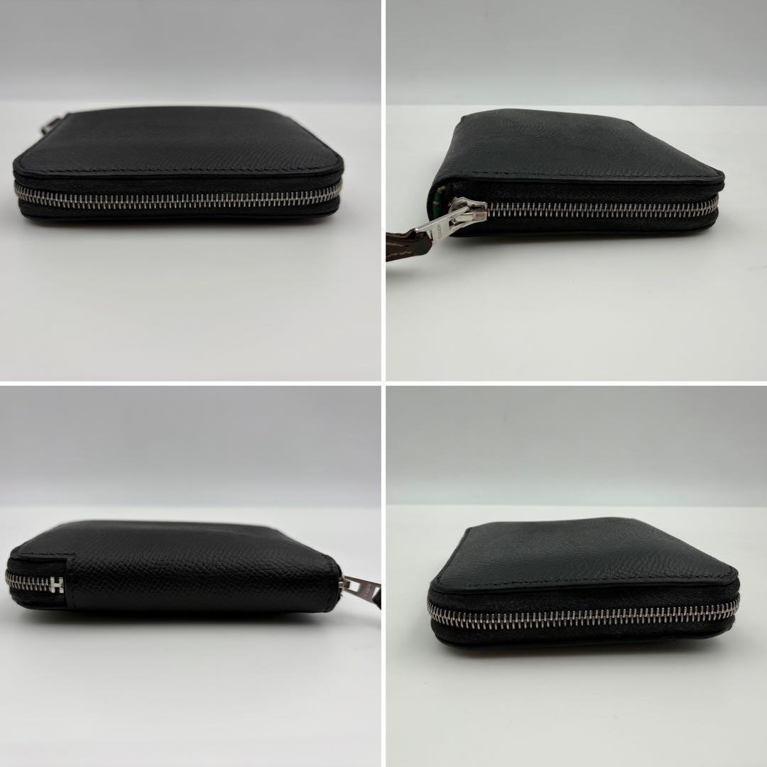 美品✨エルメス アザップ シルクイン コンパクト ブラック U刻印 財布 822
