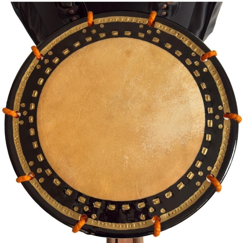 【金箔縁仕上げ・漆塗り】締め太鼓 直径35cm・バチ・和太鼓・締太鼓