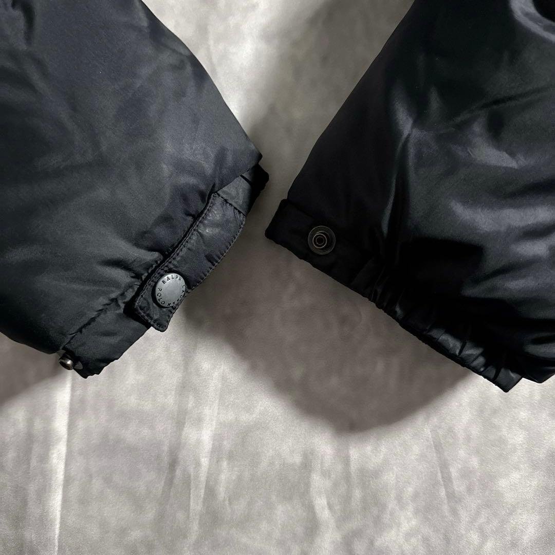 希少デザイン　ラルフローレン　ダウンジャケット　肉厚　黒　古着　y2k LL