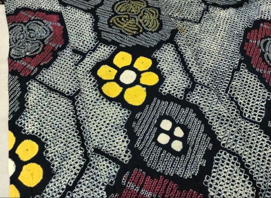 粋な大人の高級浴衣◆有松絞り 素晴らしい吉祥花文