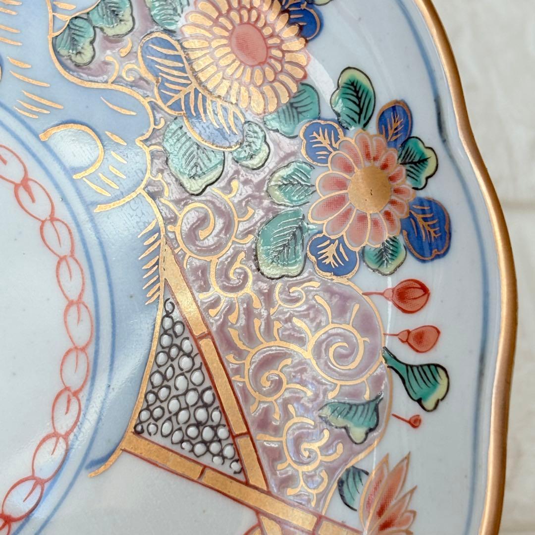 古伊万里 麒麟 キリン 年木谷窯 蒼峰作 鳥菊梅麒麟 盛り付け皿