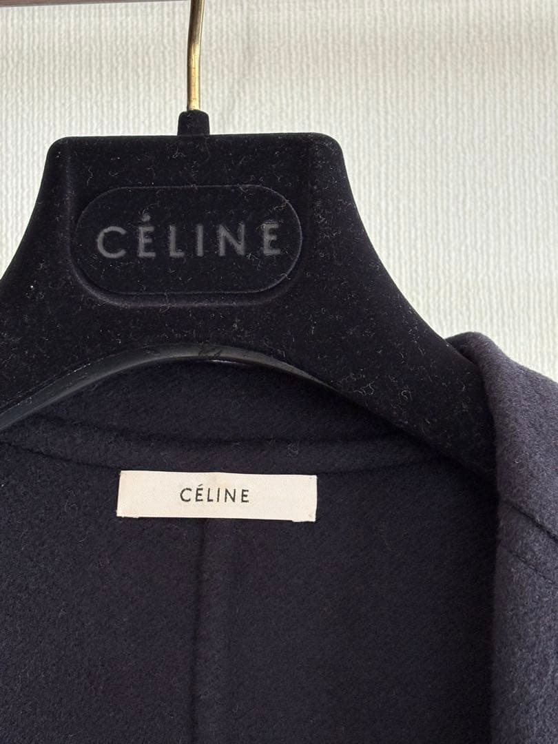 【美品】セリーヌ エッグクロンビーコート 34 ネイビー フィービー期