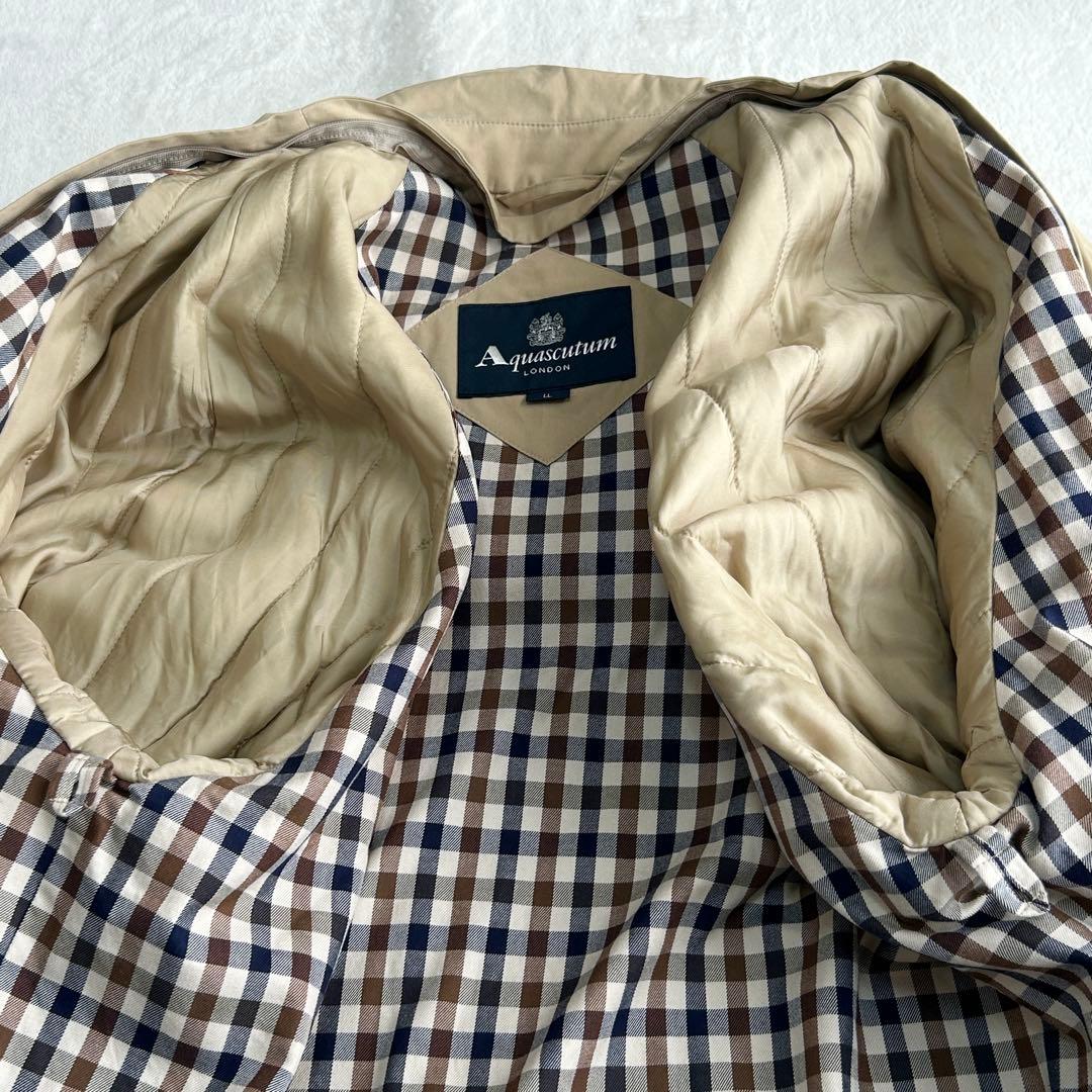 美品 LL 大きいサイズ アクアスキュータム ダウンライナー ステンカラーコート