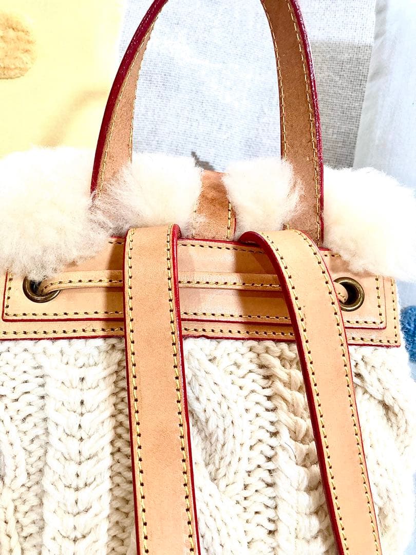 mukuムートン&ニットと牛革のリュック【にちょさま】専用