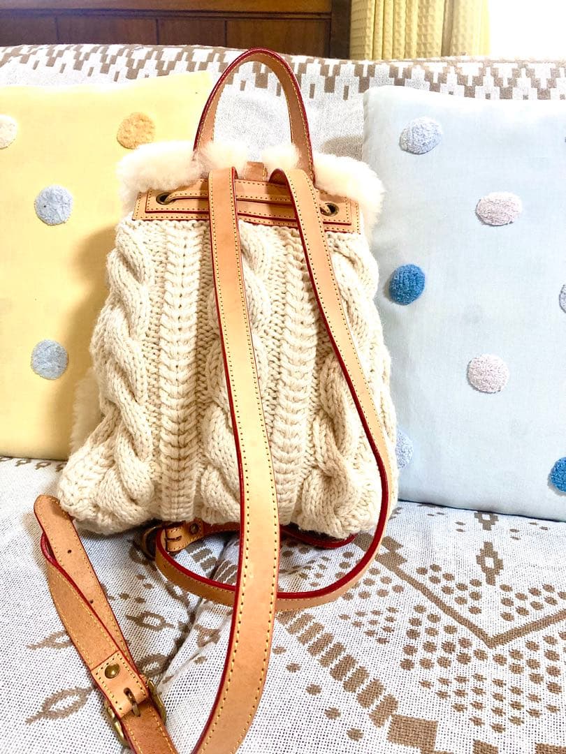 mukuムートン&ニットと牛革のリュック【にちょさま】専用