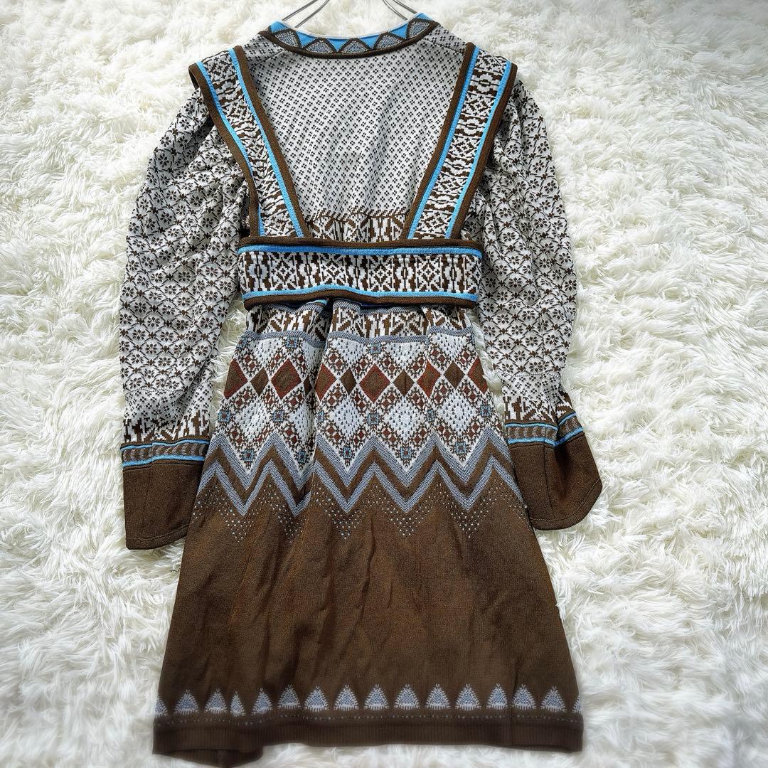 マメクロゴウチ フェアアイルニットワンピース 定価7.5万円