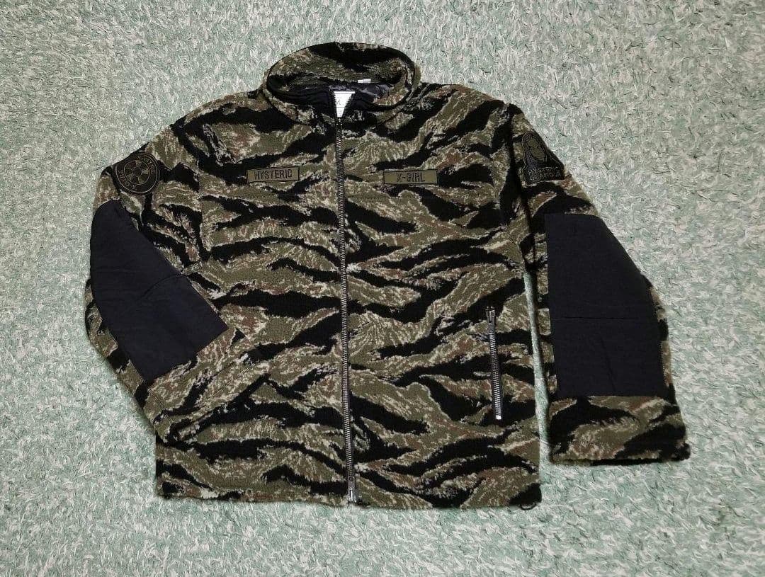 【M】☆美品☆タイガーカモ❕即完売❗ヒス【X-girl】ミリタリーBOA/JK