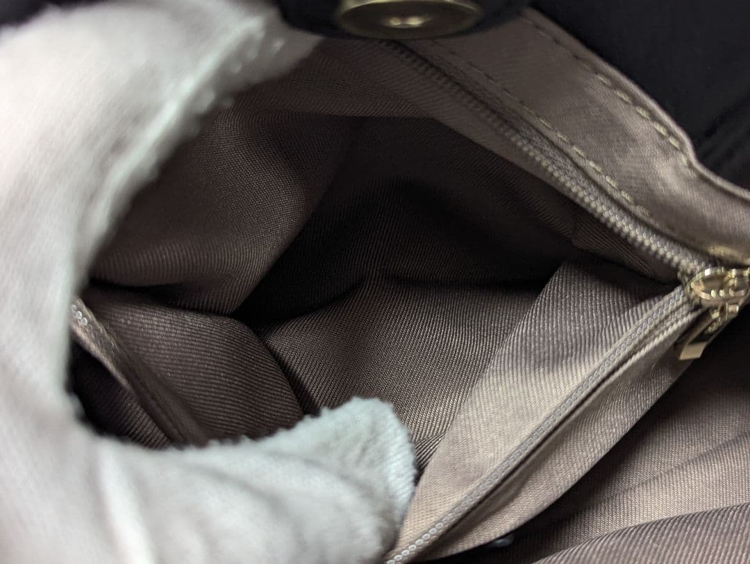 美品 イアパピヨネ 2way ショルダーバッグ ゾウ レザー ブラック