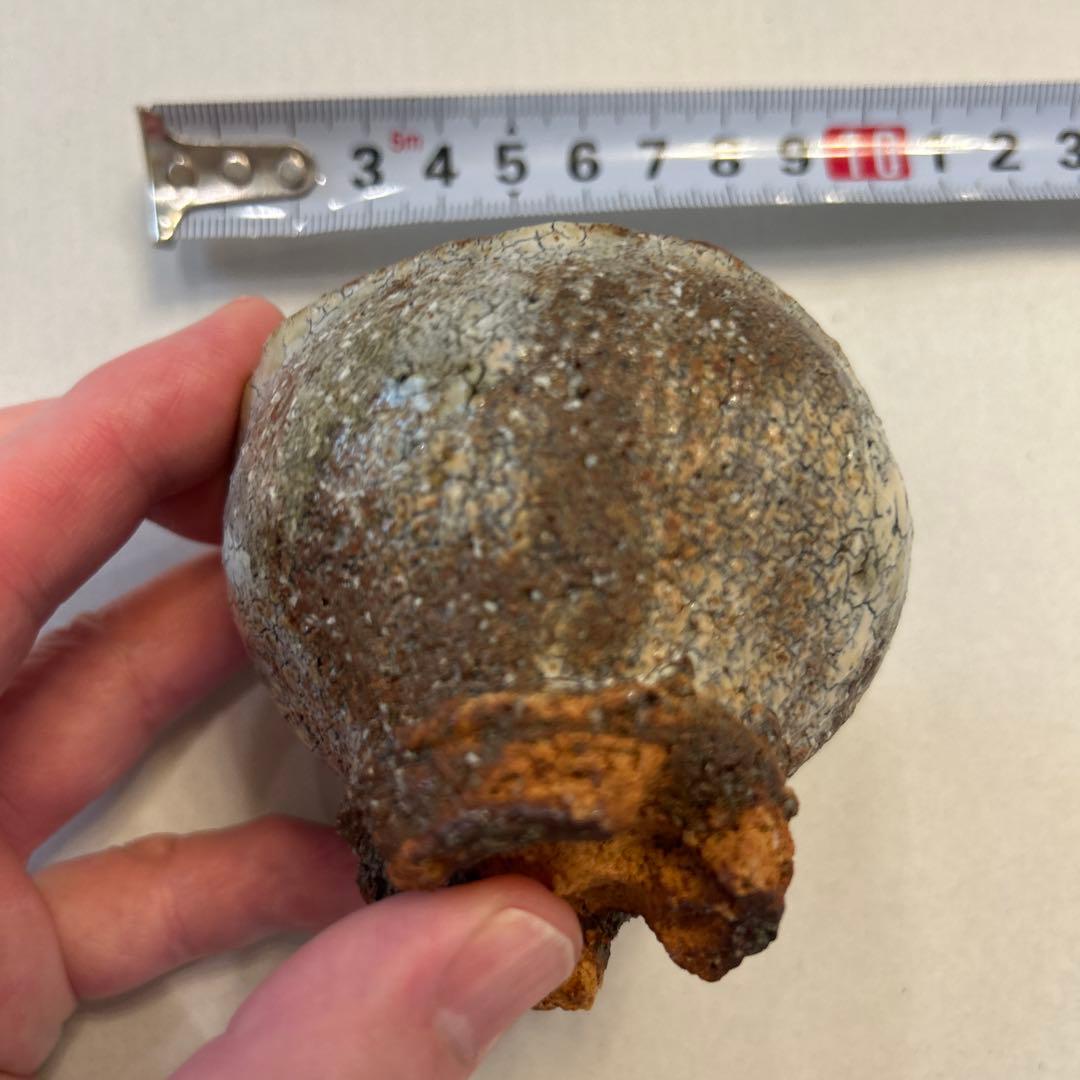 『値引き』【ヴィンテージ萩焼】日本酒盃 白パチパチ釉 萩焼 わなり広台