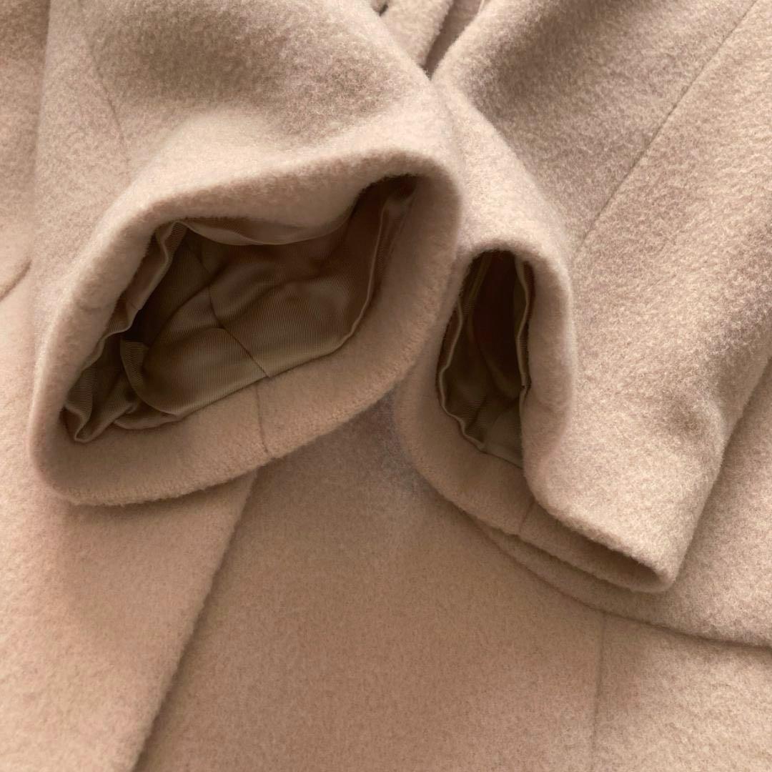 【美品】ピンクハウス　ラビットファー ティペット付 Aラインロングコート ウール