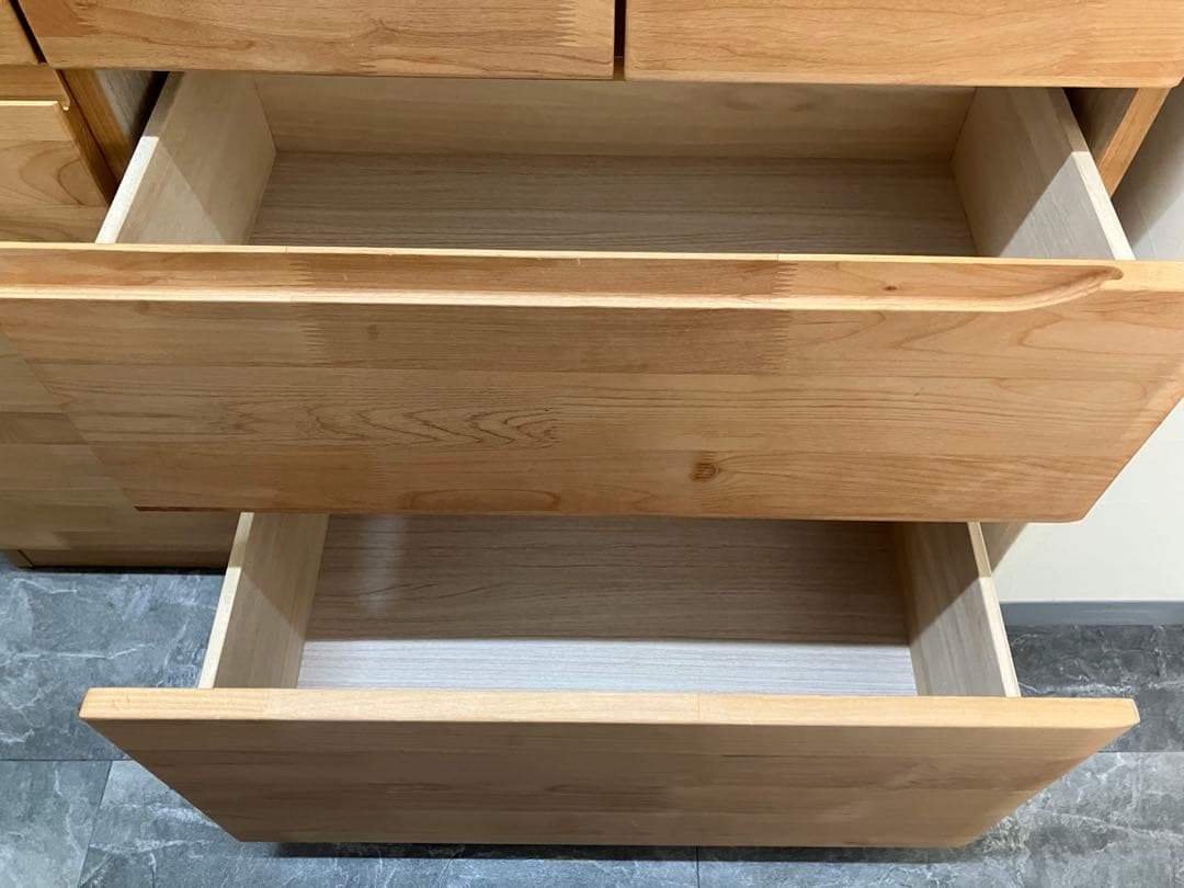 美品☆ニトリ　カップボード　食器棚　キッチンボード　天然木★