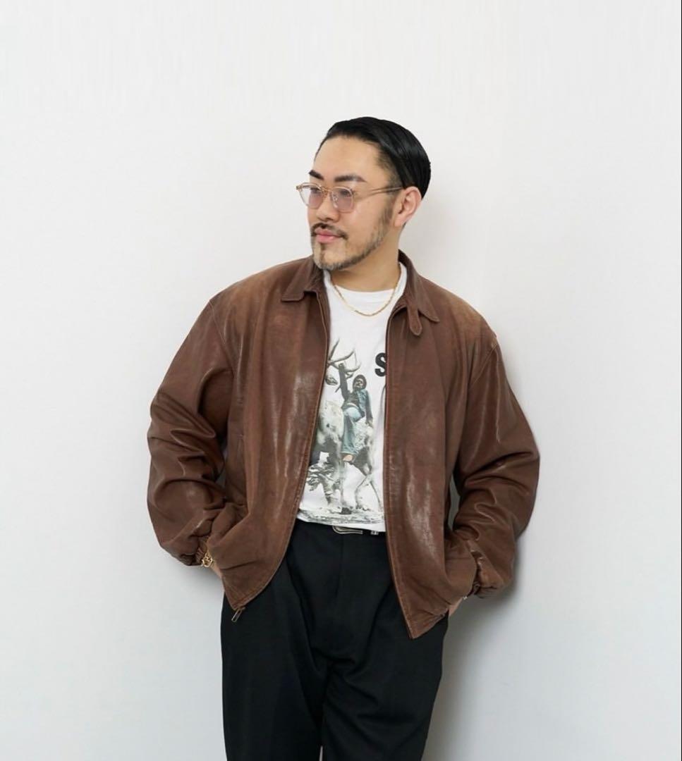 専用 90s polo ラルフローレン スイングトップ レザージャケット