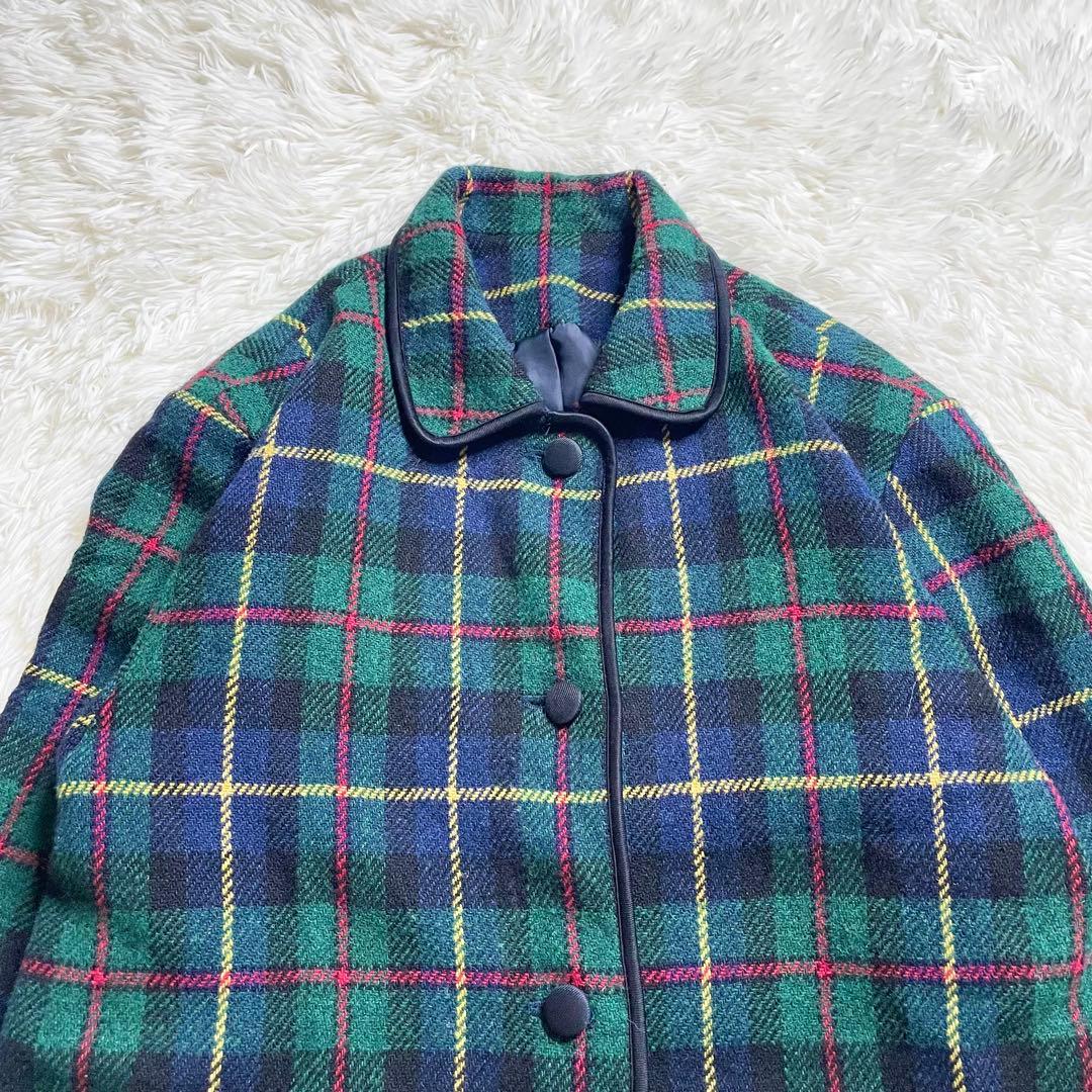 Harris Tweed チェスターコート Lサイズ タータンチェック ウール