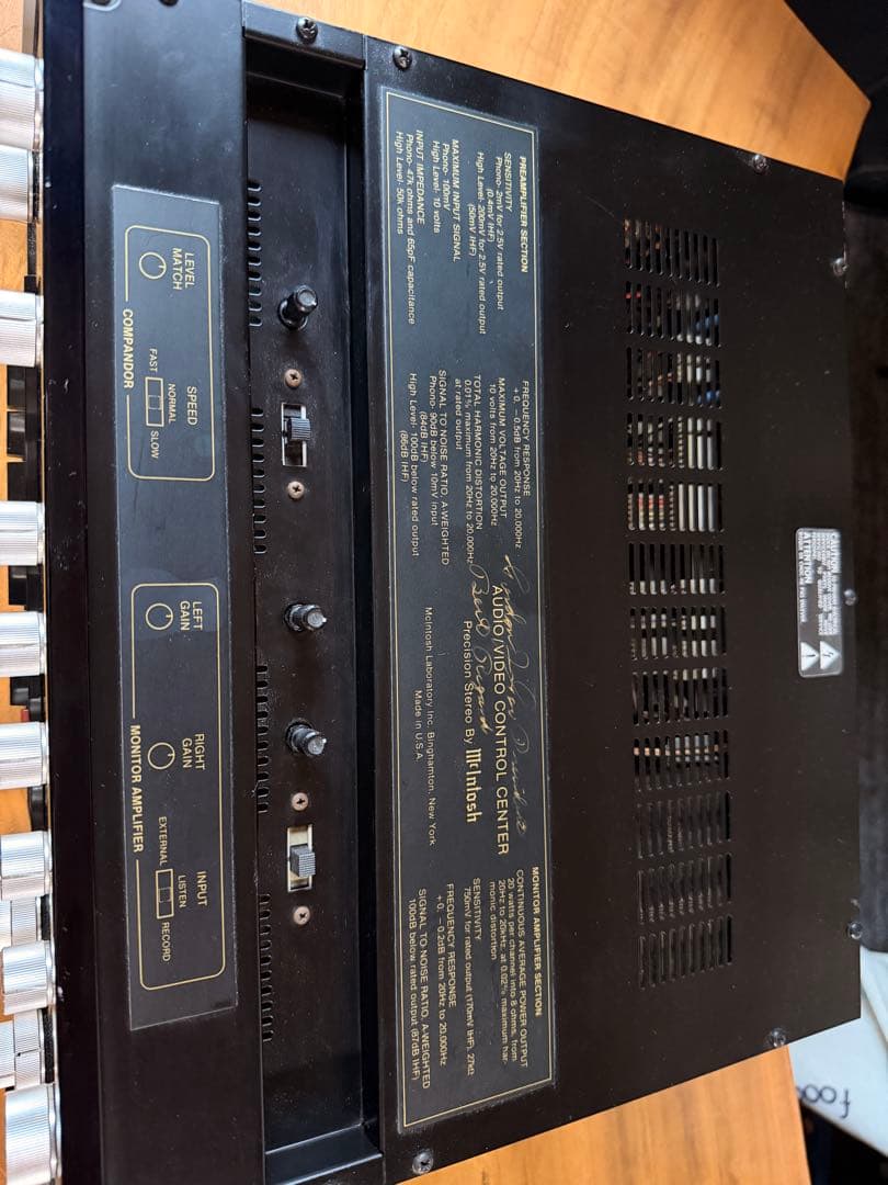 McIntosh C34V プリアンプ　サイン入り