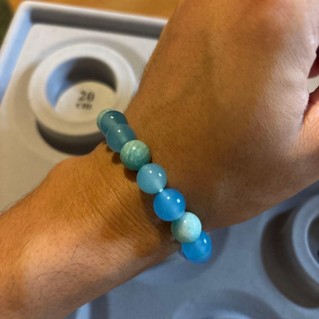 老玉髄龍眼天珠さん！綺麗！青瑪瑙！綺麗！ズーンとくる！アマゾナイト