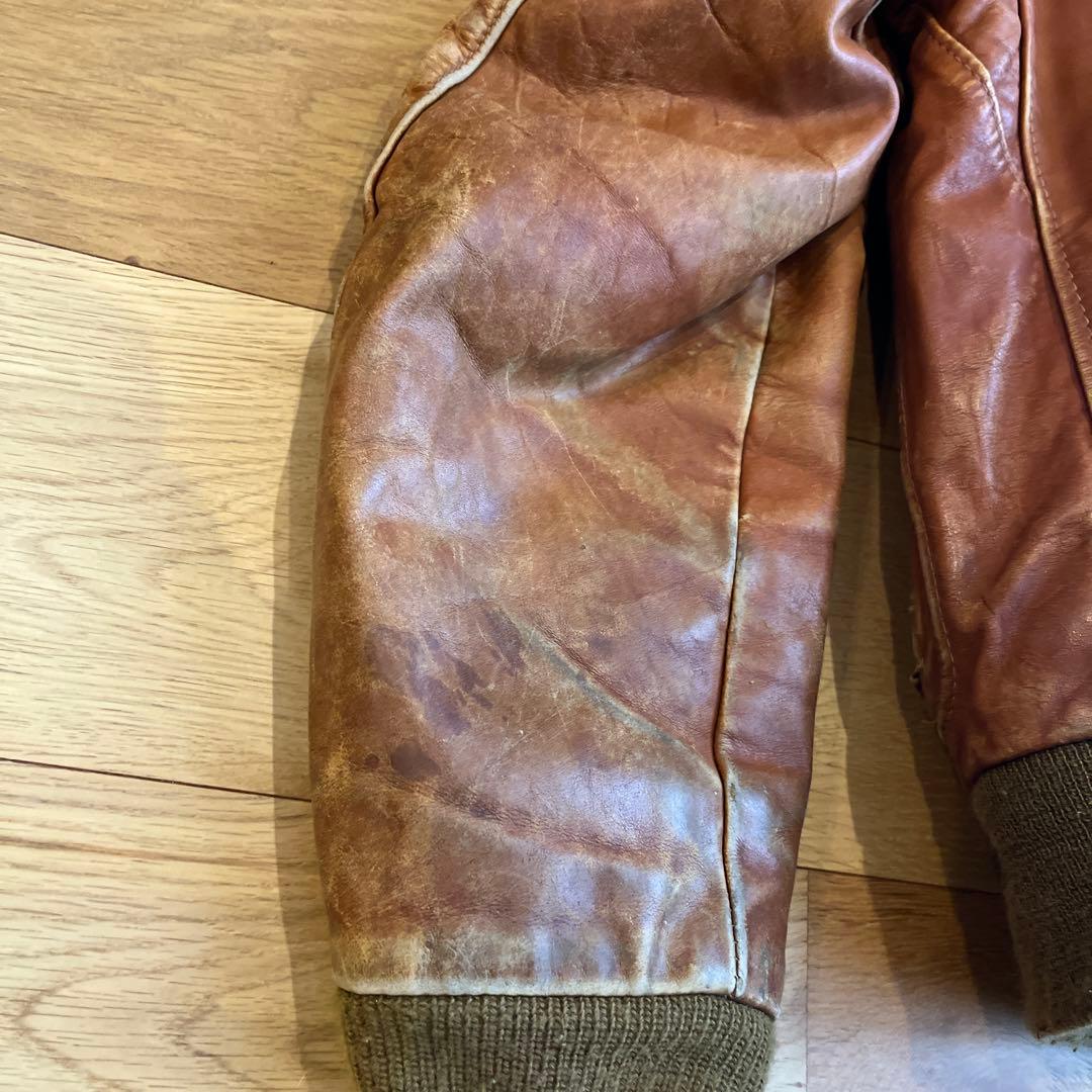 ヤ*グ様 レザー ファー付きブラウンジャケット　ショット　schott Ａ２　a