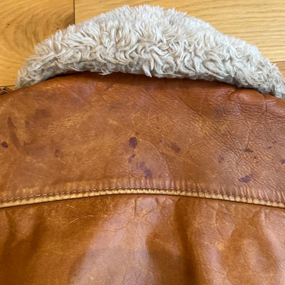 ヤ*グ様 レザー ファー付きブラウンジャケット　ショット　schott Ａ２　a
