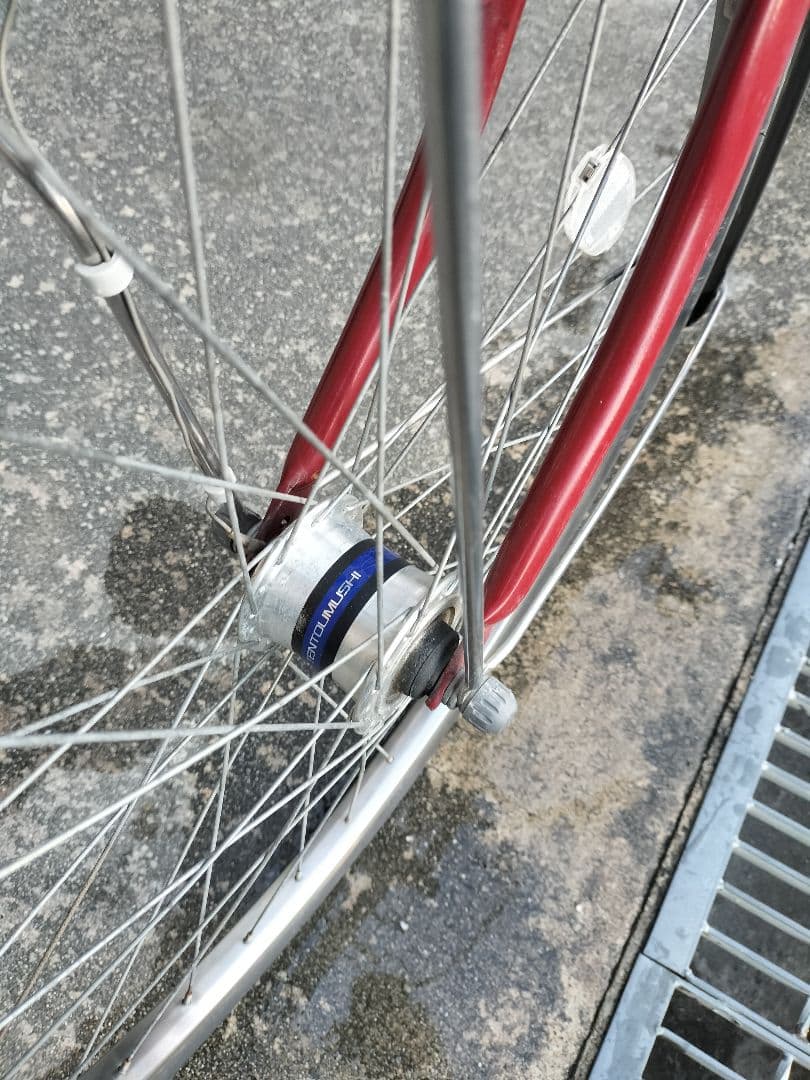 ブリヂストン シティサイクル 赤 2バスケット　変速ギア無し　大阪府寝屋川市