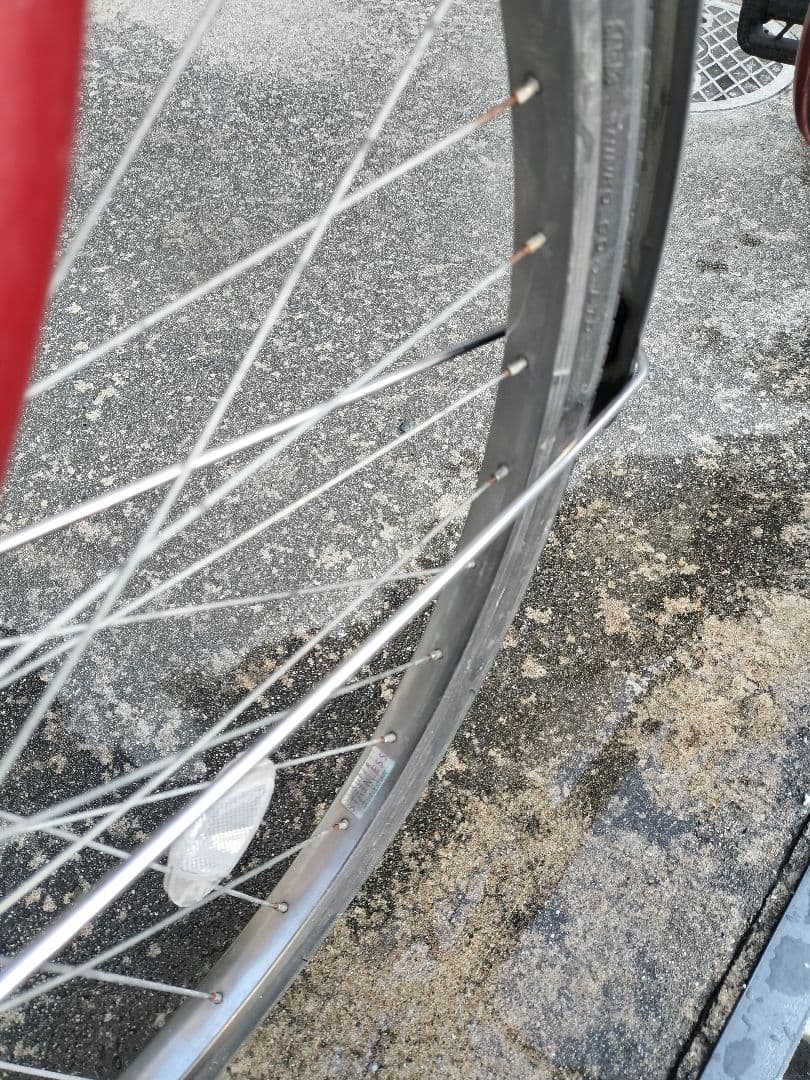 ブリヂストン シティサイクル 赤 2バスケット　変速ギア無し　大阪府寝屋川市