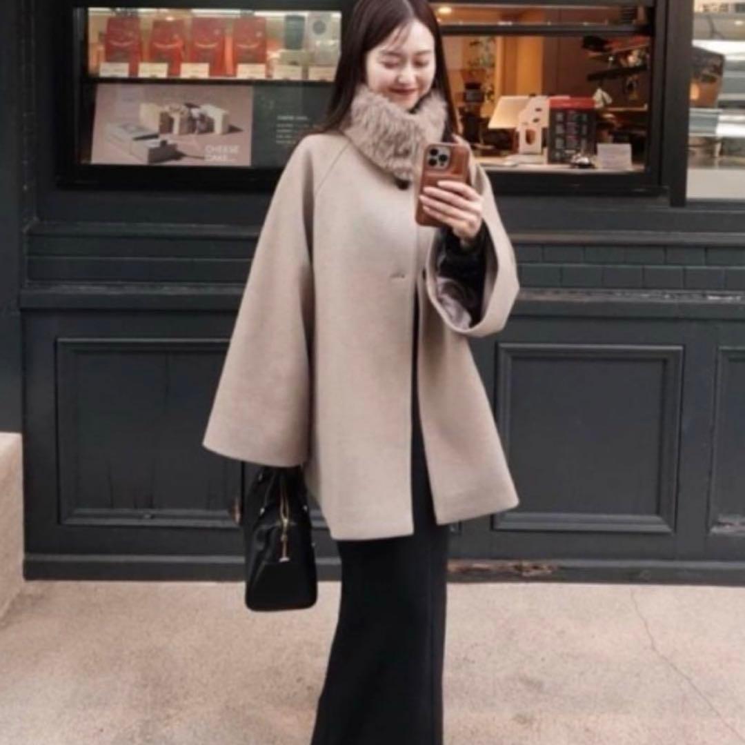 新品未使用・chico・ファー取り外しケープコート