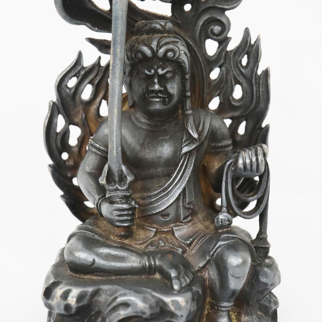 仏教美術 名工 鈴木信春 銀900刻印 不動明王像 106.4g