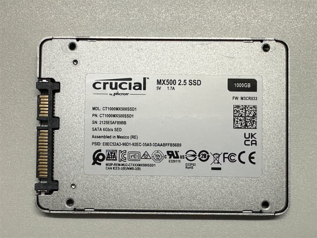 Crucial SATA 2.5inch SSD MX500シリーズ 1TB