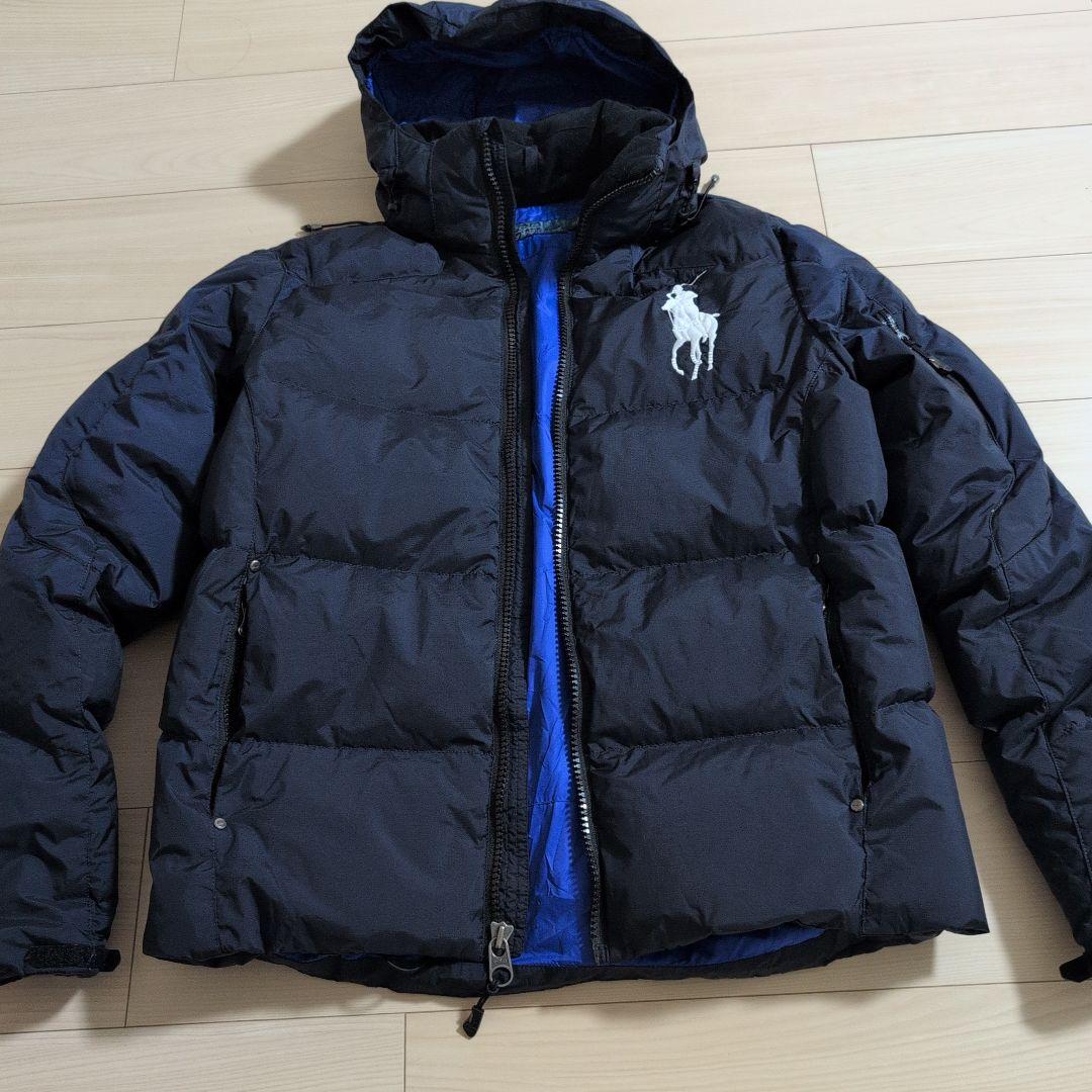 ポロバイラルフローレン　ダウンジャケット　ビックポニー　ネイビー　メンズSサイズ