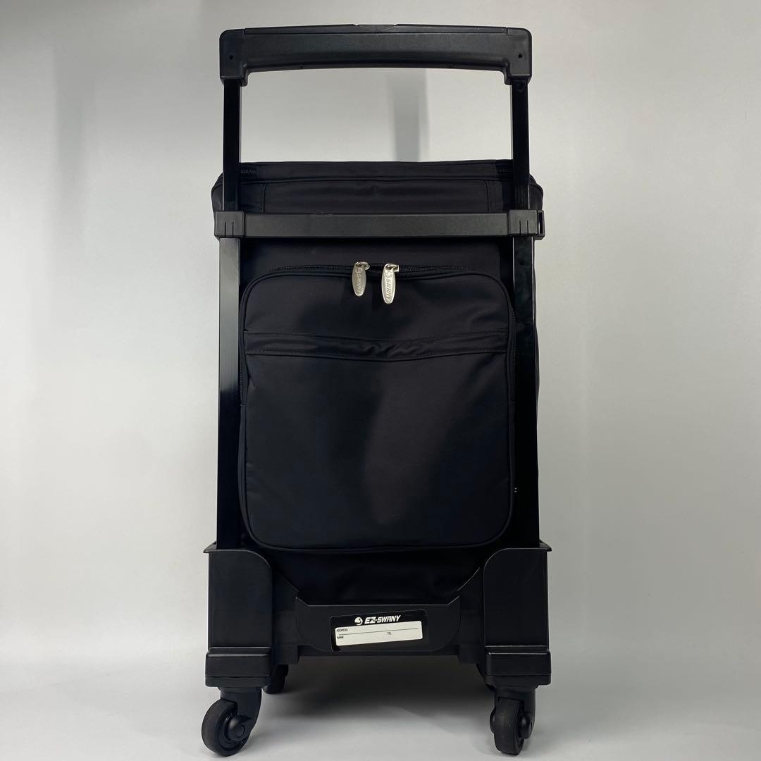 スワニー　ショッピングカート　ショルダーバック付き　バッグ取外し可　鍵付き　黒