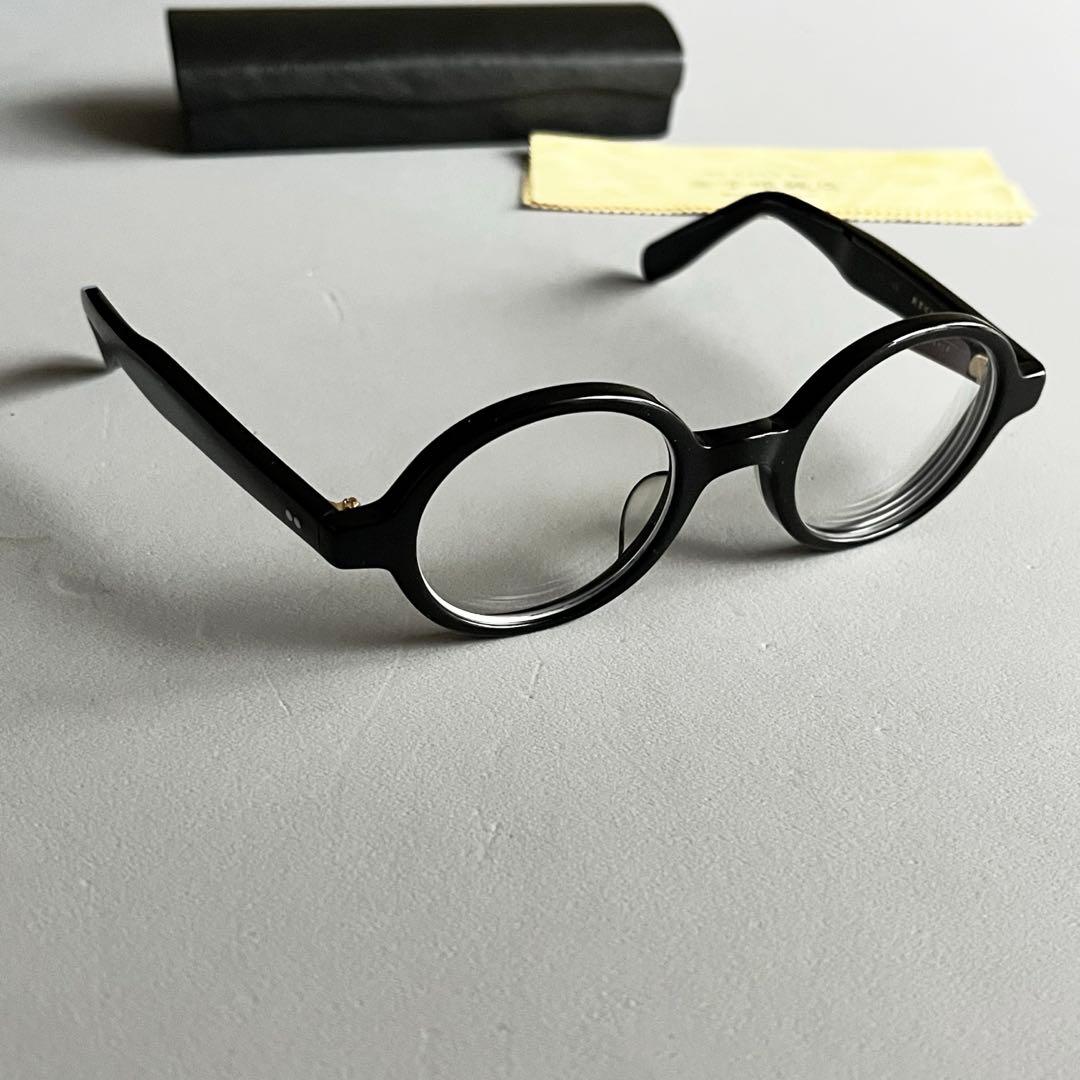 金子眼鏡 メガネ サングラス KC-10 ラウンド 黒×金