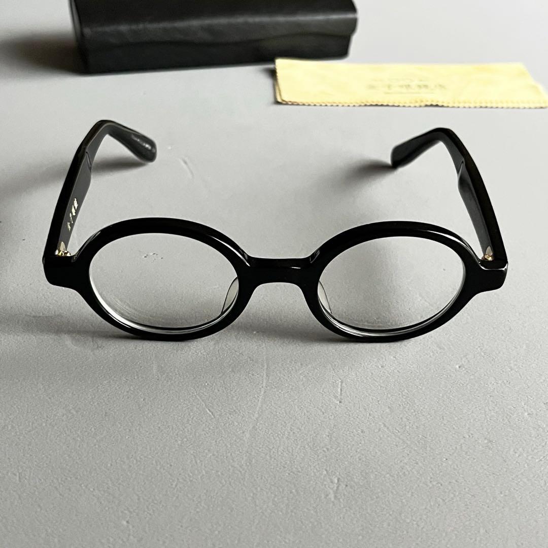 金子眼鏡 メガネ サングラス KC-10 ラウンド 黒×金