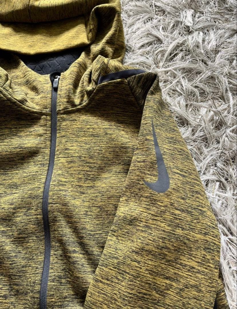 M Nike 冬用トレーニング フルジップフードジャケット オリーブグリーン