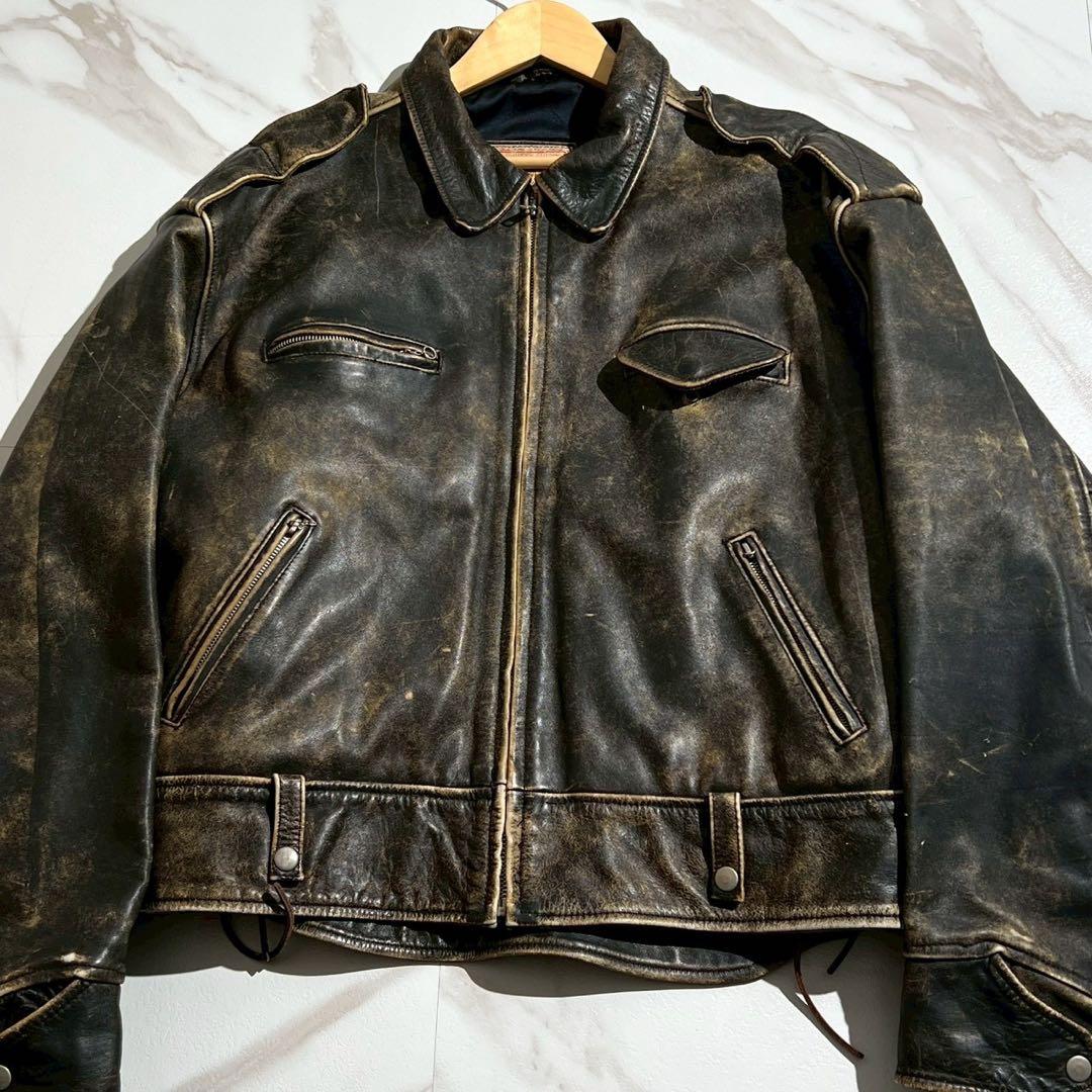 超希少】Lee TREVOR カウレザージャケット 2XLサイズ キルティング