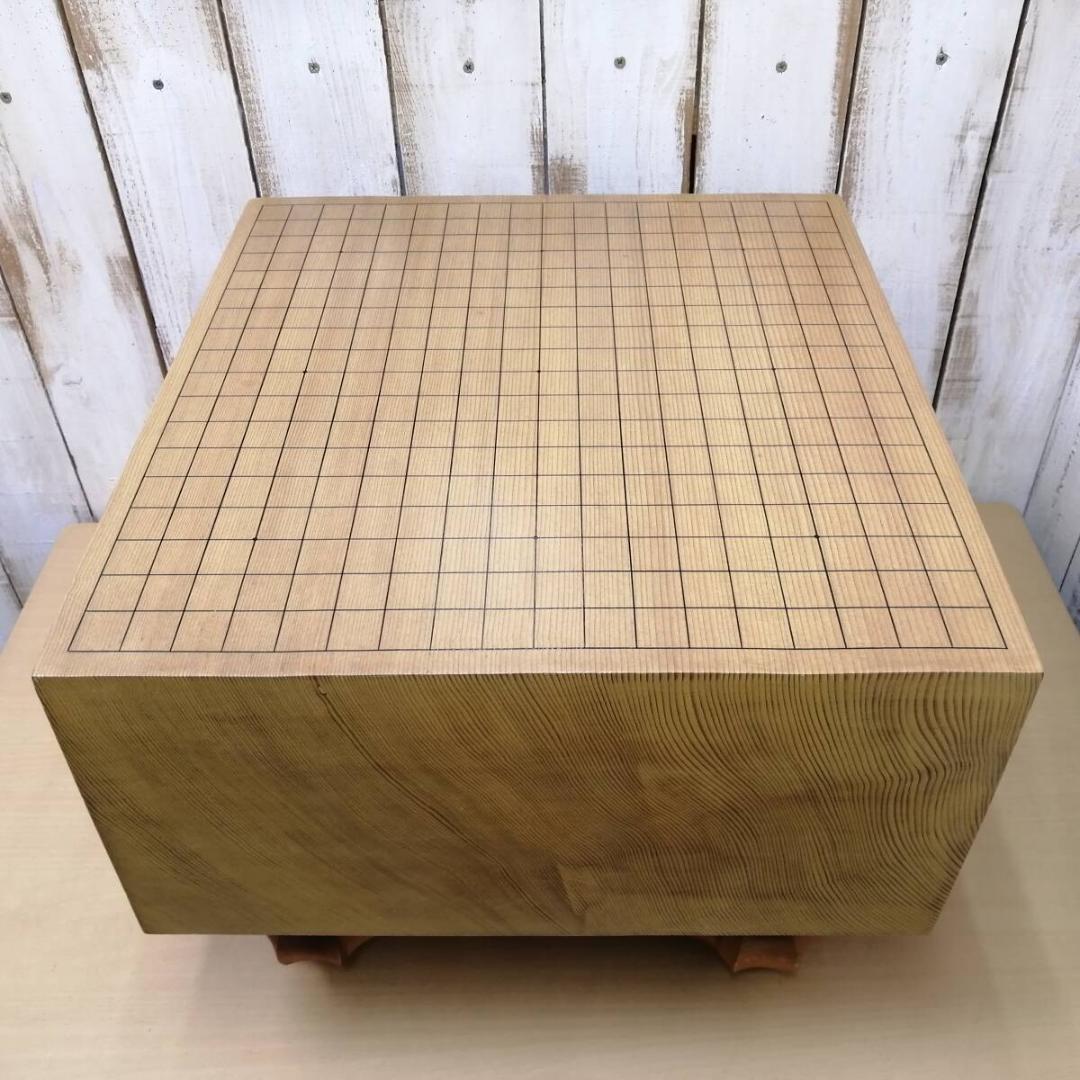 碁盤　囲碁　脚付き　ヘソあり　約20.5×45.7×42.2cm　覆い付属