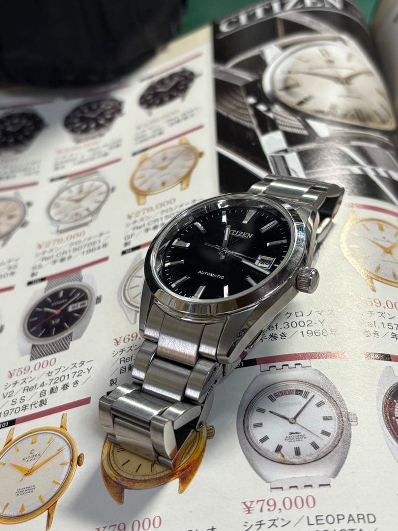 タイガ123！様専用・保証無し】シチズンコレクション自動巻き黒文字盤