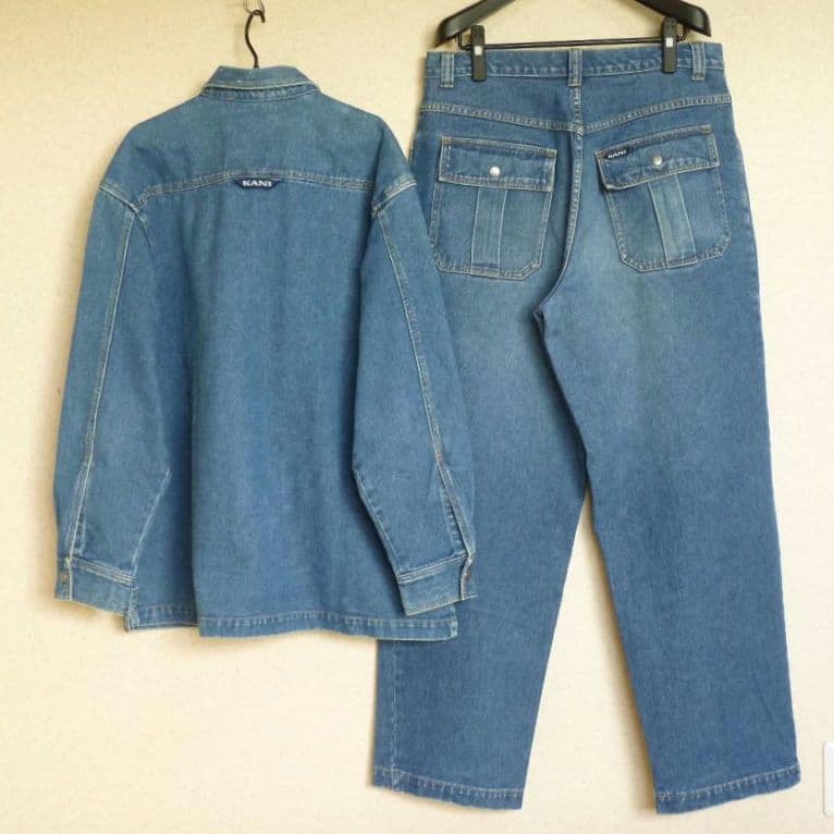 KARL KANI カールカナイ デニム セットアップ ブルー 上XL 下W36